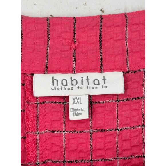 Habitat Puckered Fabric Loose Fit Top Back Button XXL Lagenlook Check - Picture 7 of 10